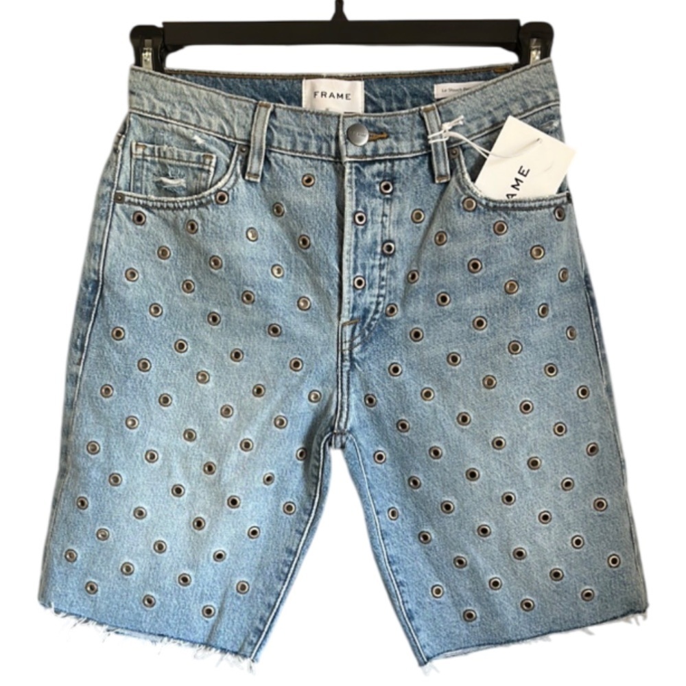 FRAME NWT LE SLOUCH BERMUDA GROMMET FITZGERALD JEAN SHORTS - 24